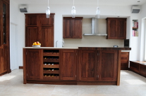 Modern Kitchen with solid walnut fronts